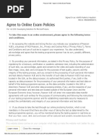 Pearson VUE - Agree To Online Exam Policies