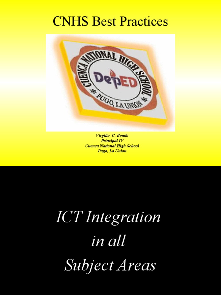 CNHS Best Practices in ICT Integration | PDF | Educational Technology ...