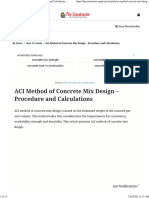 ACI Method of Concrete Mix Design - Procedure and Calculations PDF