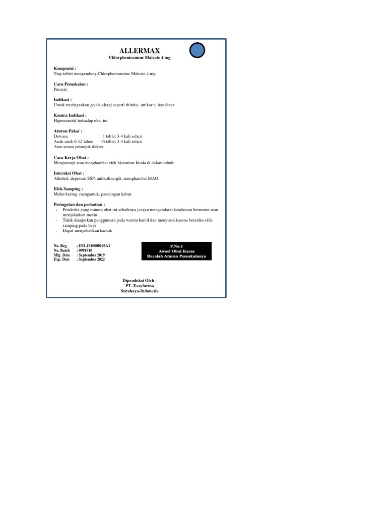 Panduan Penggunaan Allermax | PDF
