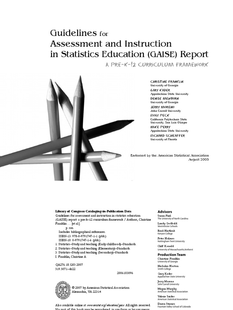 GAISE - Guidelines For Assessment and Instruction in Statistics ...