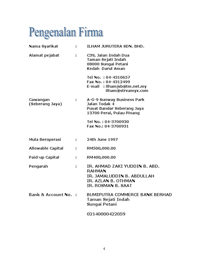 Latar Belakang Syarikat | PDF
