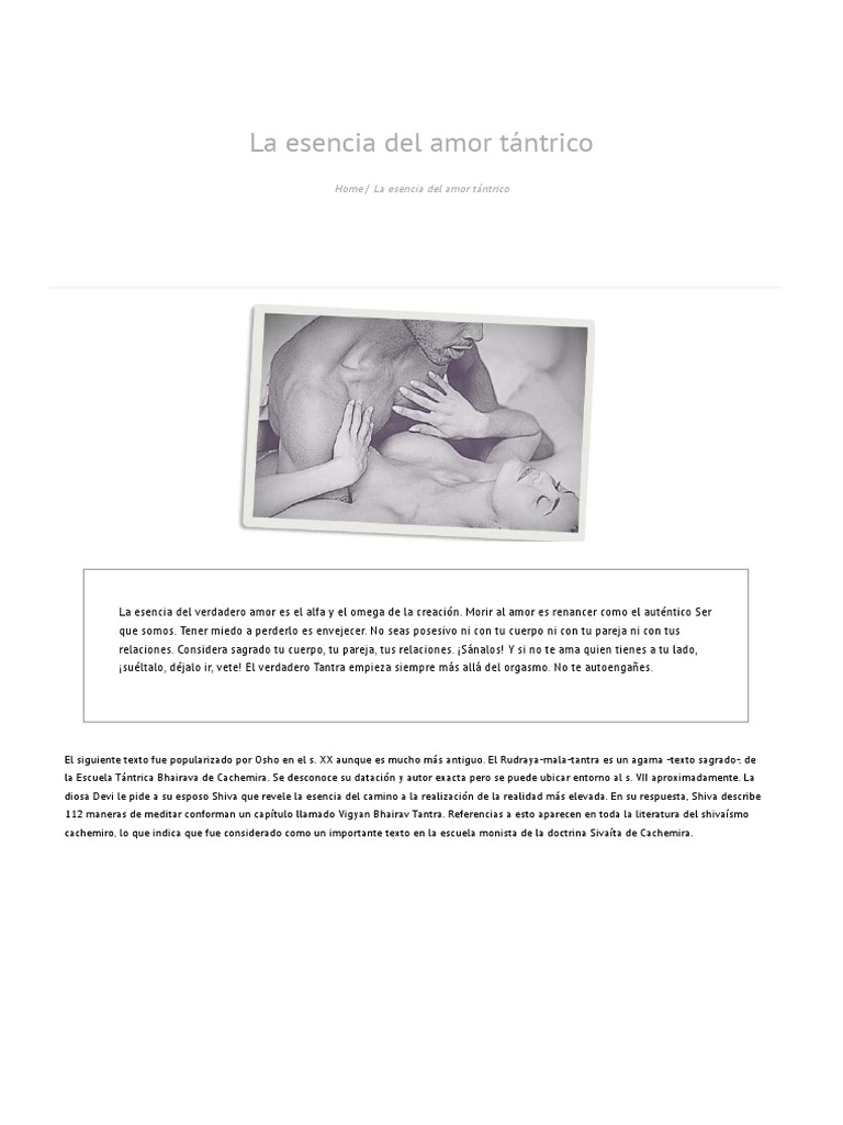 La Esencia Del Amor Tántrico Escuela Tantrica Sivaita PDF  