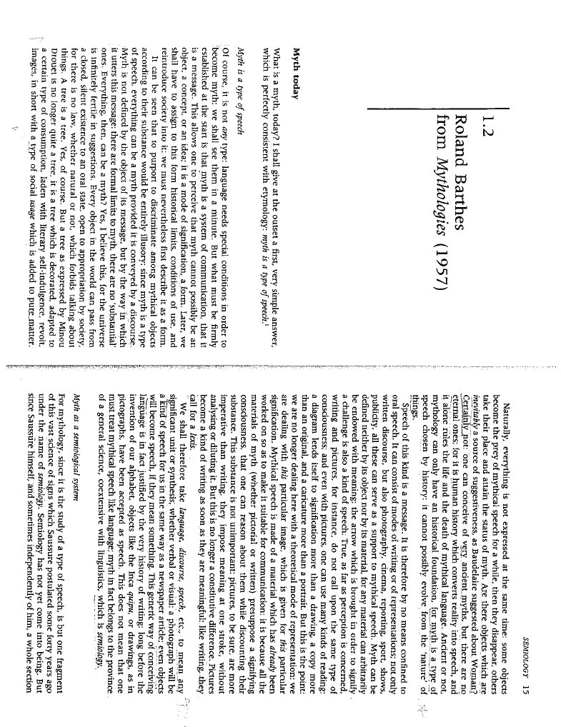 Barthes Mythologies PDF