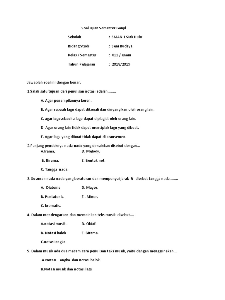 Soal Ujiankelas 12 Semester 5 Docx