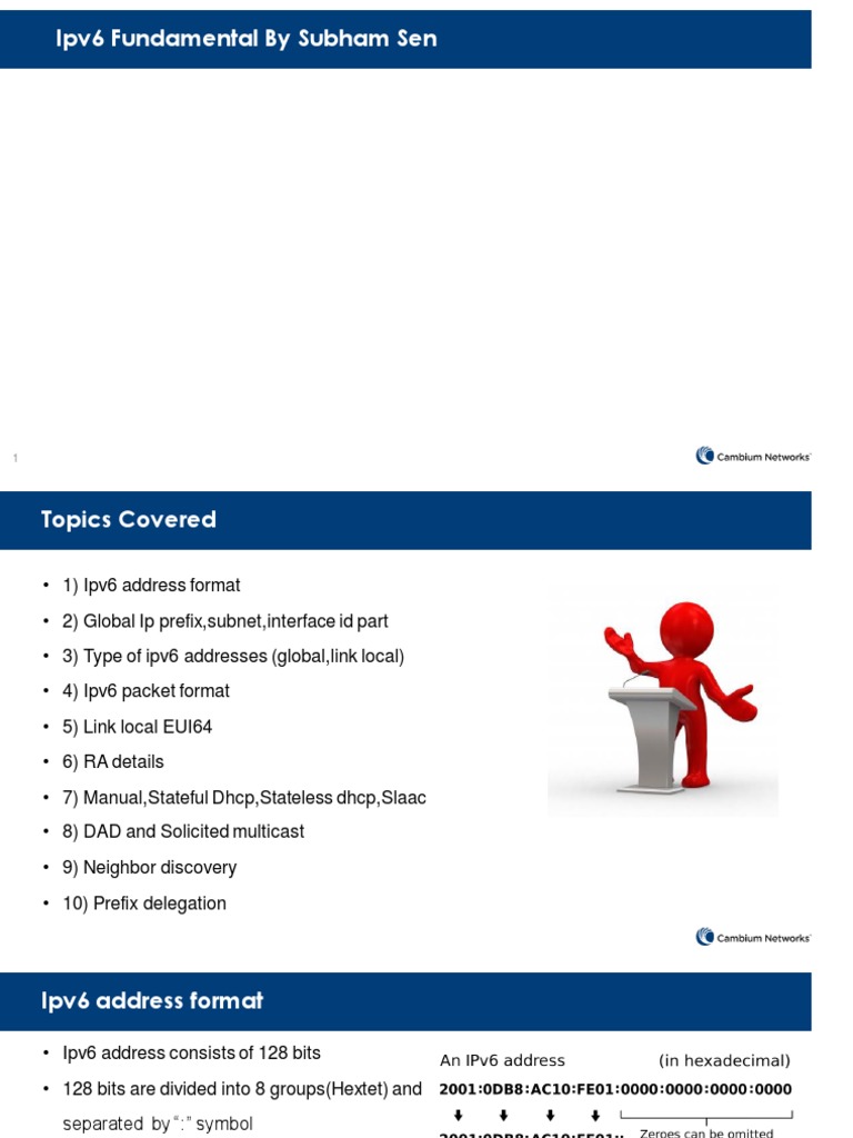An Ipv6 Presentation On Fundamentals Have A Look Pdf I Pv6 Ip
