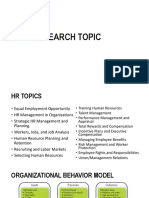 HR RESEARCH TOPIC