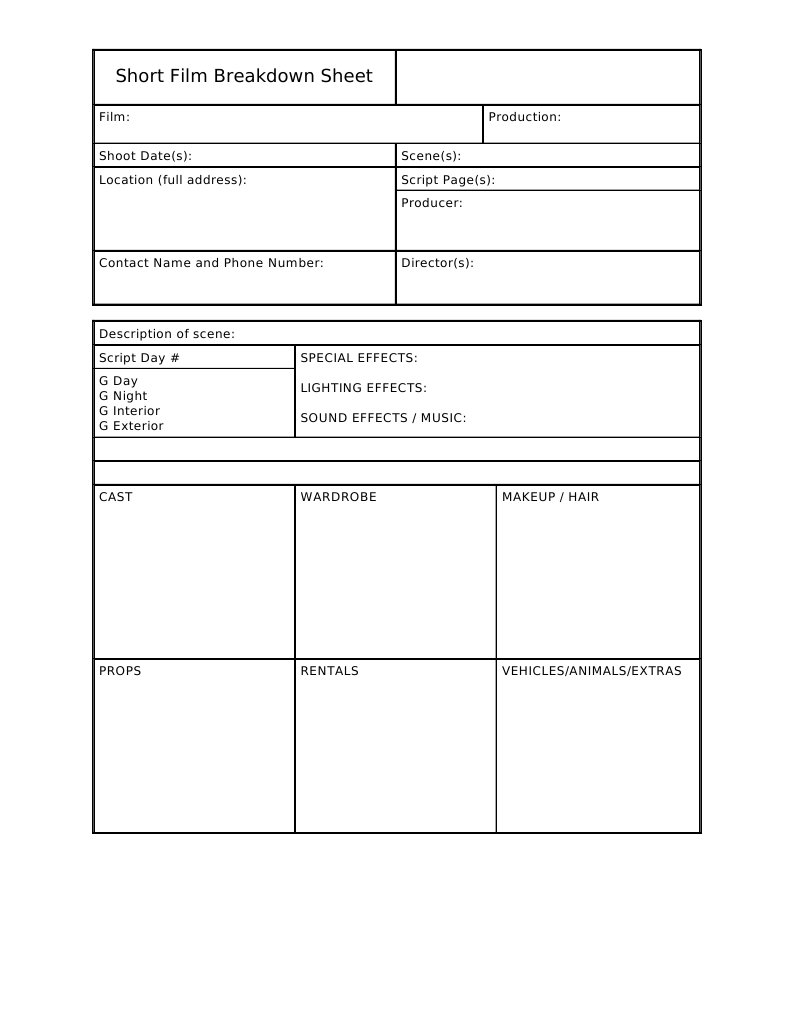 Breakdown Sheet | PDF | Games & Activities