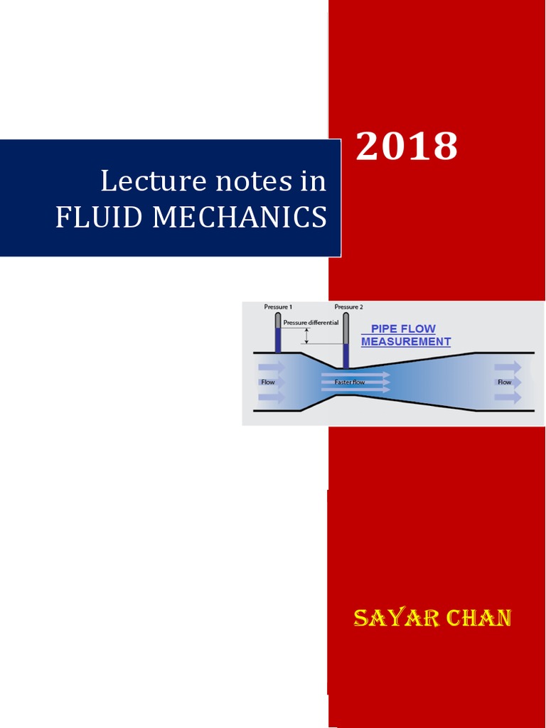 Lecture Notes in Fluid Mechanic | PDF | Fluid Dynamics | Pressure