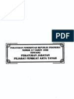 Peraturan Pemerintah Republik Indonesia Nomor 37 Tahun 1998