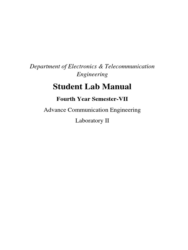 Advanced Communication Lab Manual | PDF | Microwave | Waveguide