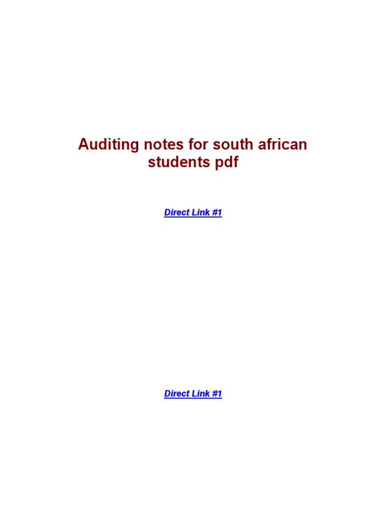 Auditing Notes For South African Students PDF | PDF | Windows Registry ...