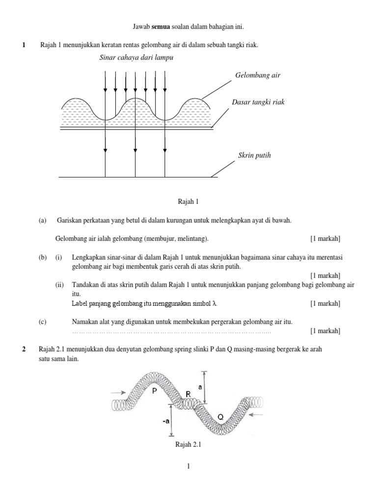 Latihan Bab 1 Gelombang Fizik Tingkatan 5 Pdf
