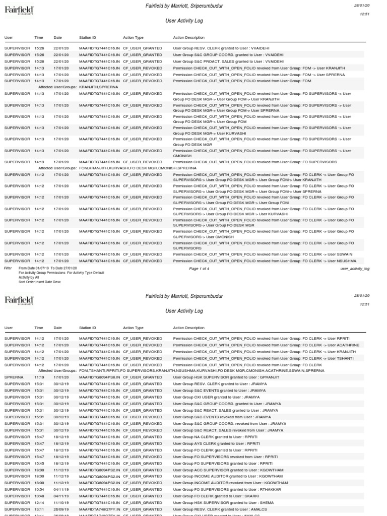 User Activity Log Permission Modification PDF | PDF | Computing ...