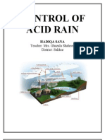 Control of Acid Rain: Teacher: Mrs. Ghazala Shaheen District: Sukkur