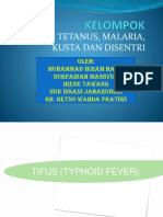 Tifus (Demam Tifoid), Malaria, Kusta, Tetanus, Disentri