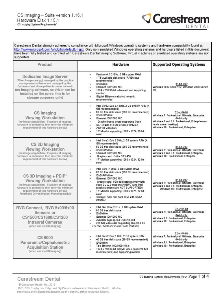 Cs Imaging v7 System Requirements | Download Free PDF | 64 Bit ...