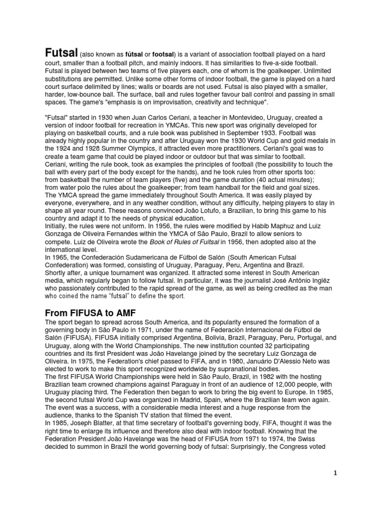 Futsal | PDF | Sports Rules And Regulations | Team Sports