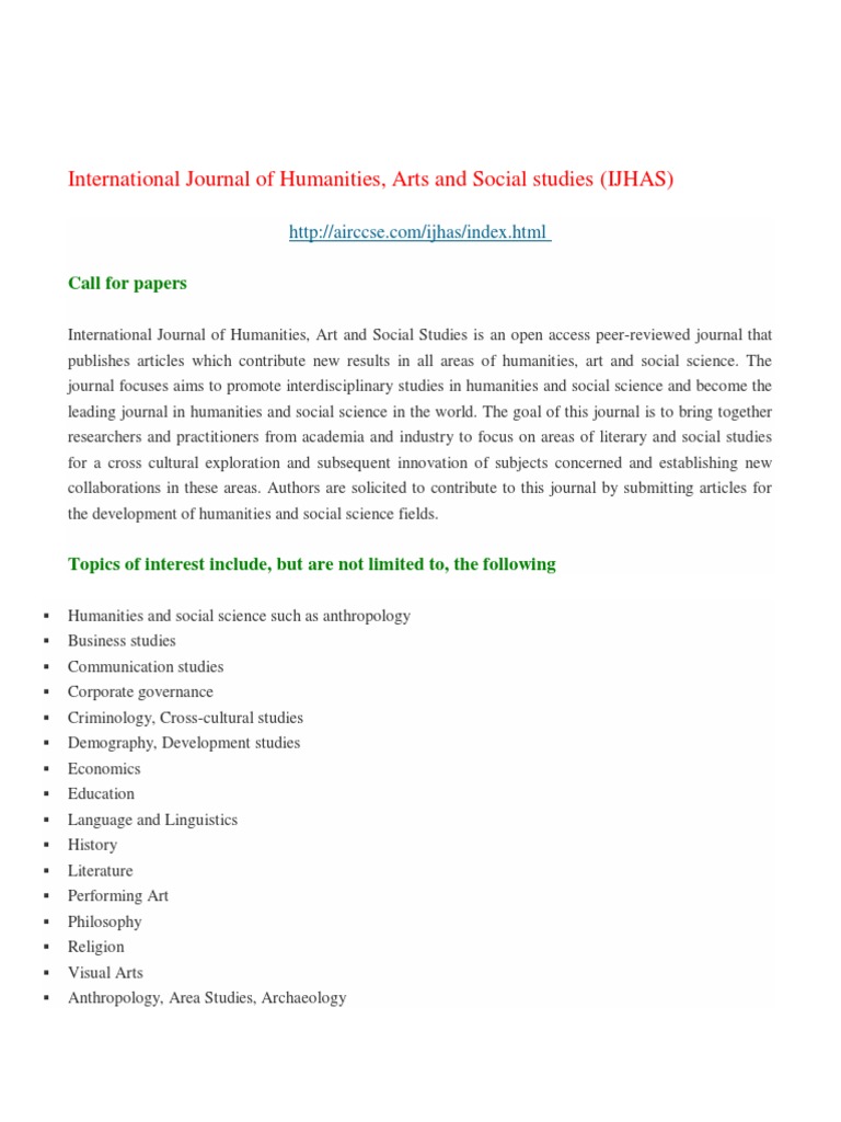 International Journal of Humanities, Arts and Social Studies (IJHAS ...
