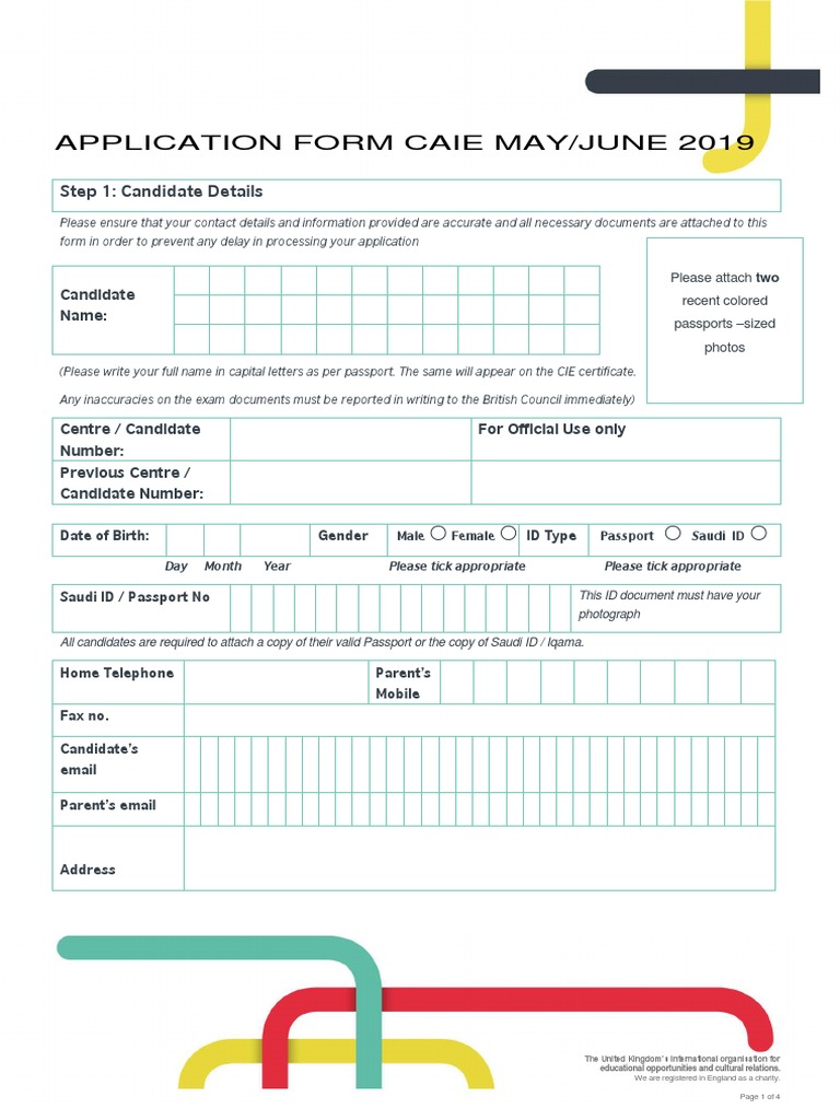 CIE Registration Form for Private Candidates | PDF | Passport ...