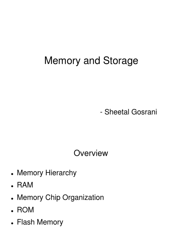Memory and Storage PDF Random Access Memory Read Only Memory