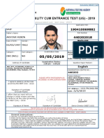 Admit Card NEET