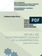 ESCUELA DEL COMPORTAMIENTO HUMANO DE LA ADMINISTRACION 