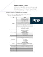 Definición y subdivisiones del área de planta para producción de 1,4 Butanodiol