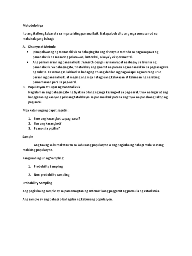 Metodolohiya | PDF