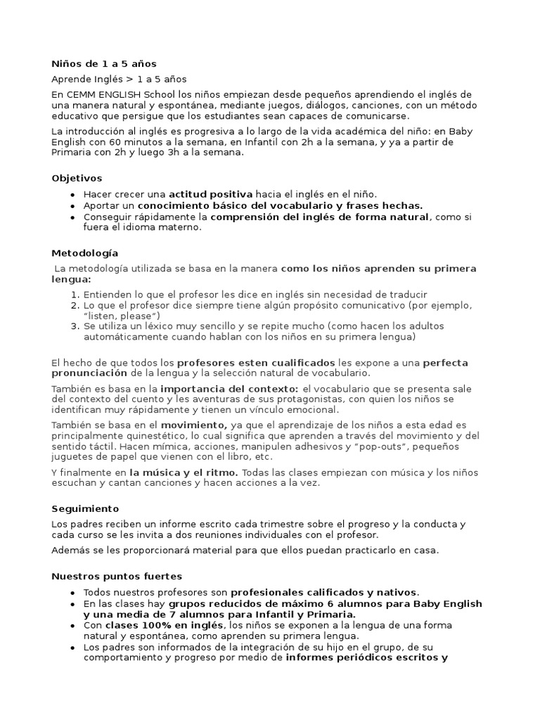 Baby English PDF Primer idioma Idioma en Inglés