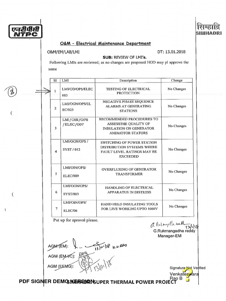 08 Testing of Electrical Protection System (Signed) | PDF