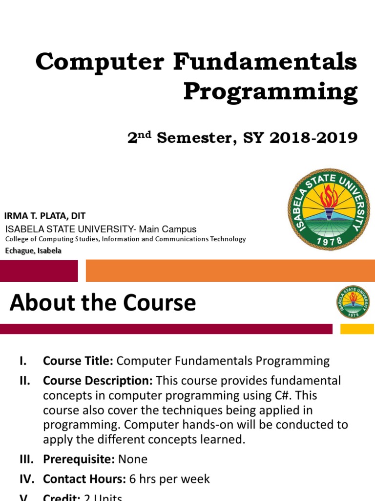 Module 1 and 2 CE Computer Fundamentals Programming | PDF | C Sharp ...