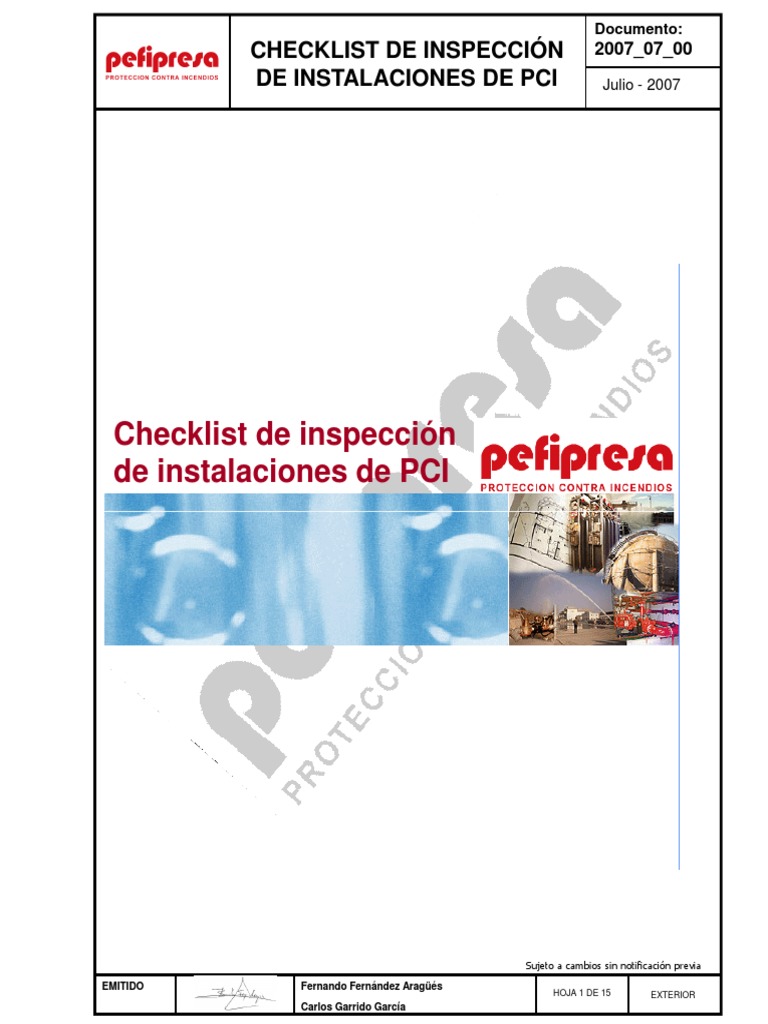 Checklist de Inspección de PCI | PDF | Naturaleza