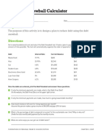 Debt Snowball Calculator Student Activity PDF
