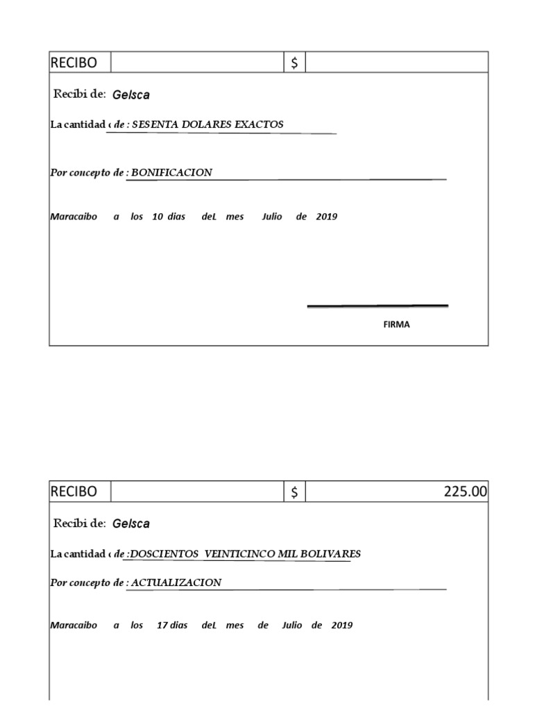 Modelo de Recibo de Pago | PDF