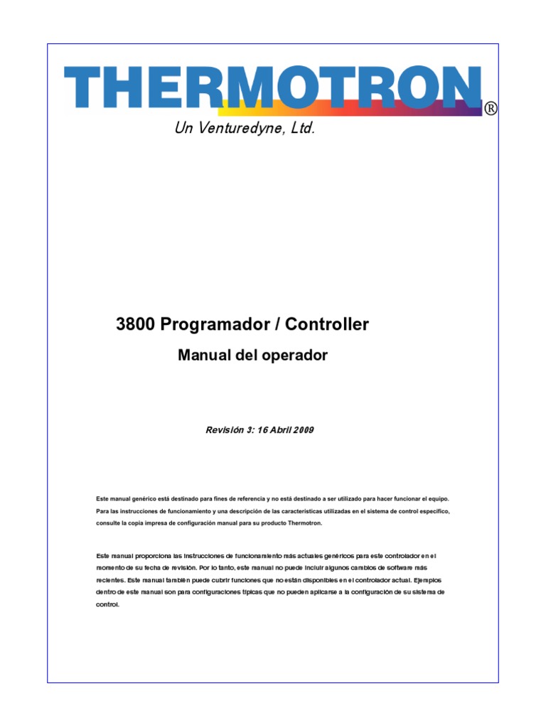 Thermotron 3800 Manual ESPAÑOL PDF Par termoeléctrico Programa de