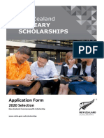 NZ Commonwealth Scholarships - Application Form 2020
