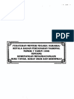 Peraturan Menteri Negara Agraria/kepala Badan Pertanahan Nasional Nomor 7 Tahun 1998