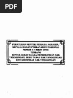 Download PERATURAN MENTERI NEGARA AGRARIAKEPALA BADAN PERTANAHAN NASIONAL NOMOR 3 TAHUN 1996 by Komhukum Corp SN44645109 doc pdf