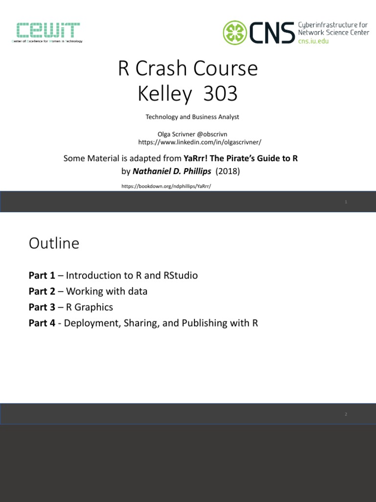 R Programming Crash Course Overview | PDF | R (Programming Language ...