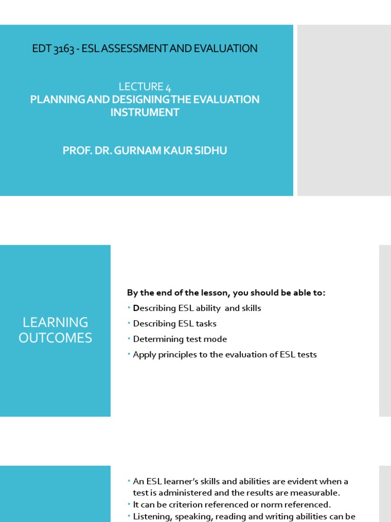 Topic 4 - Planning and Designing An Evaluation Instrument PDF | PDF ...