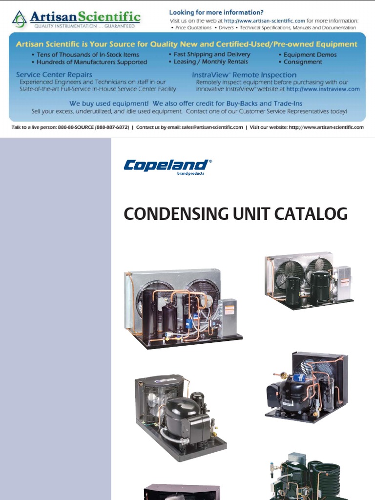 Copeland Condensing Units Datasheet PDF Reliability Engineering