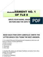 Assessment No 1 in Tle 9