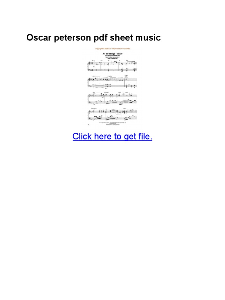 Oscar Peterson PDF Sheet Music PDF Sheet Music Jazz