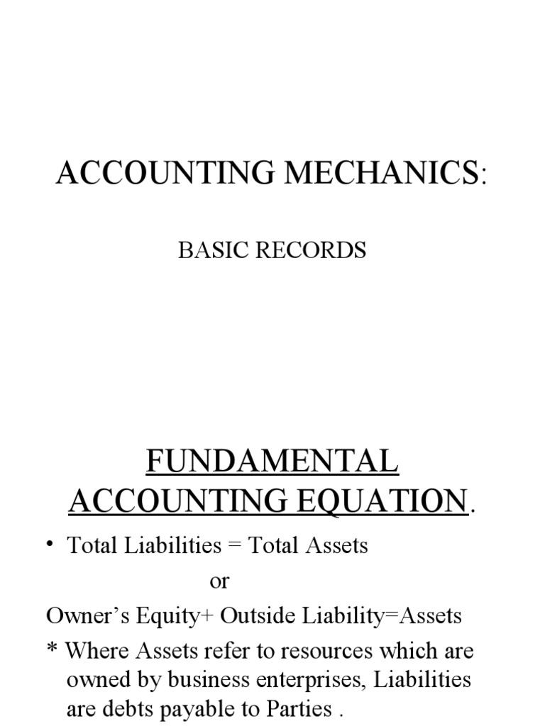 Basic Accounting Mechanics Explained | PDF | Expense | Equity (Finance)