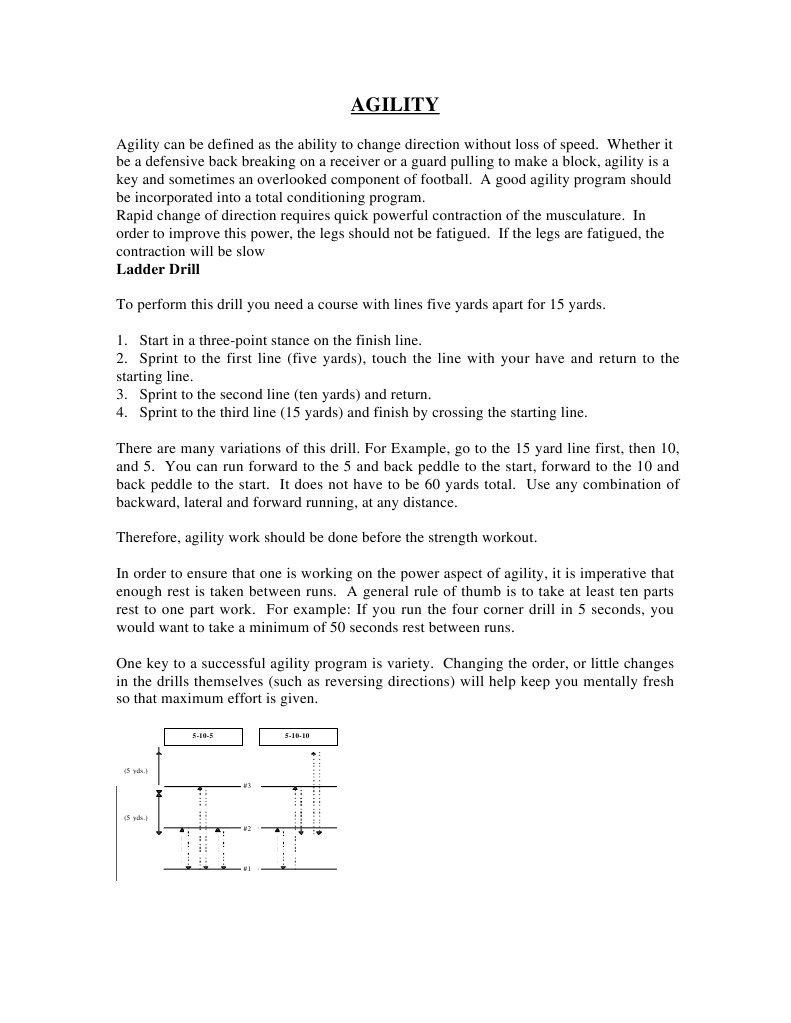 Football Agility Training Guide | PDF