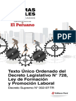 11 Reglamento Del Texto Unico Ordenado Del Decreto Legislativo 728 Ley de Formacion y Promocion Laboral 1 PDF