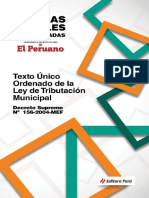 Texto Unico Ordenado de La Ley de Tributacion Municipal PDF