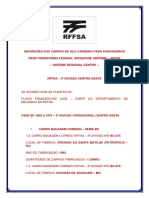 Inscrições Dos Carros de Aço Carbono Para Passageiros Rffsa - 5ª Divisão Centro Oeste