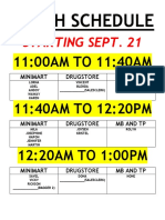 Lunch Schedule